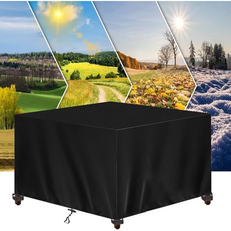 220x120x75cm/LxlxH Housse pour Table De Jardin Extérieur,Bâche De Protection Noir, Housse Protectrice Toutes Saisons,Anti-UV Résistant Au Froid Coupe-Vent pour Terrasse Jardin Balcon Extérieur (1/5)