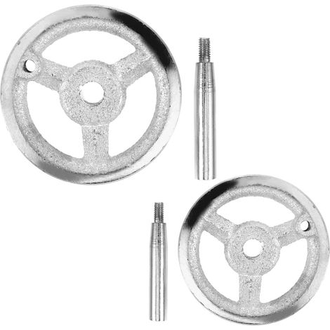 Manivelle de Machine-outil Ronde 2 Pièces en Acier au Carbone Chromé  Finition Argentée , Bord Carré , Sessions Prolongées, Environnement Industriel, Accessoires de Rechange (1/5)