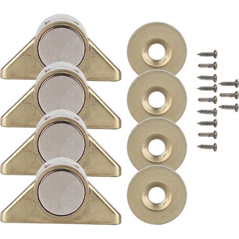 Lot de 4 fermetures magnétiques vintage en alliage de zinc pour portes, accessoires de placard et armoire, couleur or. (1/5)