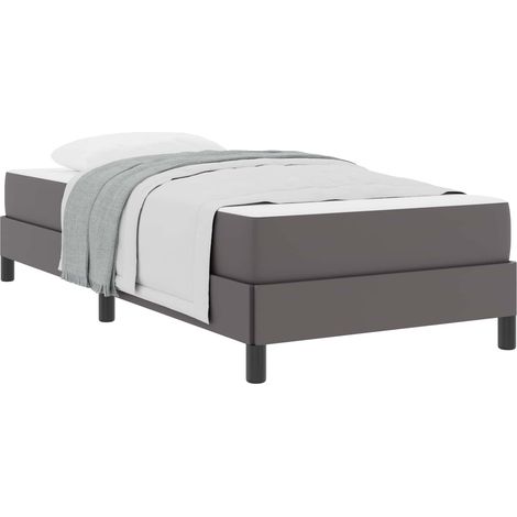 Lit simple  Lit adulte  Cadre de lit avec matelas Gris 80 x 200 cm tissu
