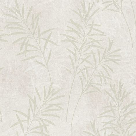 Papier peint feuillage crème et doré Tapisserie intissée moderne nature Papier peint floral style botanique idéal pour salon et chambre (1/4)