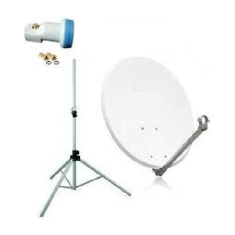Pack Parabole 65cm + Trépied + LNB Single + 2 Fiches F HDME