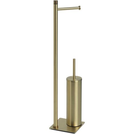 Piantana portarotolo e scopino in acciaio inox oro rosa Trilly di Gedy (1/2)