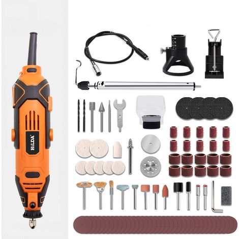Mini meuleuse, meuleuse électrique 200 W, kit d'outils rotatifs multifonctions Mini outil multifonction avec 92 accessoires pour travaux de coupe/ponçage/polissage de bricolage (1/5)