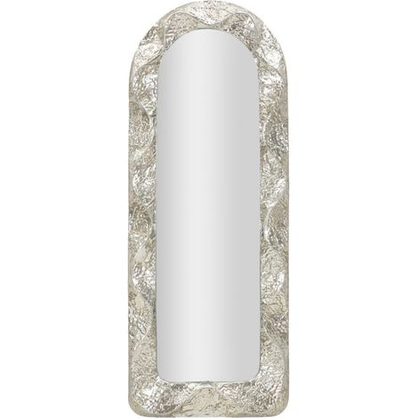 Specchio da parete Argelux ad arco con cornice argento martellato 71x169 cm
