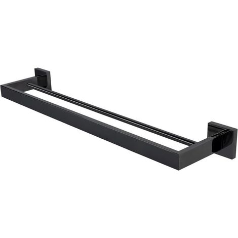 1 Porte-serviettes mural, double barre, acier inoxydable SUS304, finition chromée, 40 cm, salle de bain et cuisine (1/5)