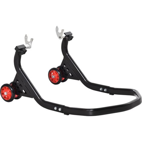 Cavalletto Alzamoto Posteriore Universale e Regolabile Cavalletto Spostamoto per Moto Sportive Fino 200kg Nero (1/5)