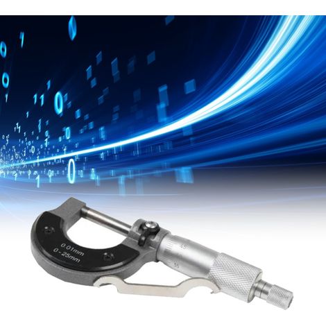 Wasserdichtes Mikrometer 0–25 mm, Genauigkeit 0,01 mm, Thermoschieber mit ergonomischem Griff, inklusive Hartschalenkoffer (1/5)