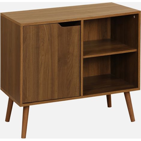 Credenza effetto noce 1 anta, 2 ripiani, 80cm