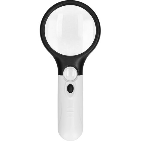 Lupa portátil con iluminación LED y gran aumento (de 2,5x a 45x) para leer joyas, mapas, periódicos y sellos. (1/5)