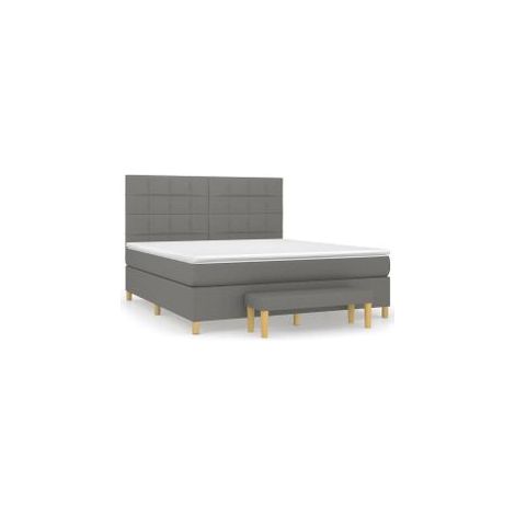 Sommier à lattes de lit avec matelas Gris foncé 180x200 Tissu (1/5)