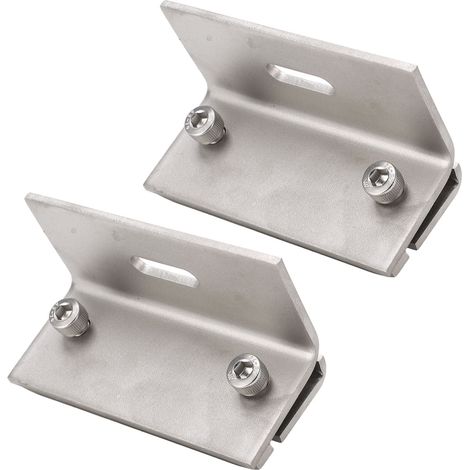 Équerres de fixation solaire ING-MRB, pinces de montage photovoltaïque en aluminium, accessoires pour panneaux solaires, lot de 2 unités, serre-câbles robustes pour installation durable. (1/5)