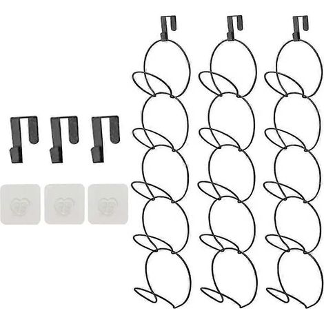 Lot de 15 supports à chapeaux, cintres, porte-casquettes de baseball, organisateurs, présentoir suspendu pour placard et rangement pour foulards (1/5)