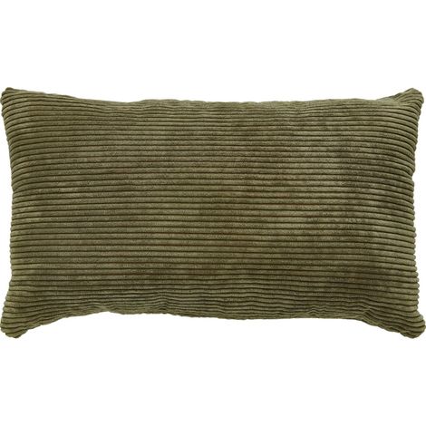 Coussin Emy en Velours côtelé - Coussin de canapé avec Rembourrage - Coussin décoratif - 30 x 50 cm - Olive (1/4)
