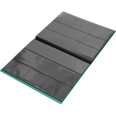 Classeur de cartes de jeu PP couleur 9 cases 20 pages, album de collection pour personnages animés et jeux de société, compatible avec Magic: The Gathering, vert, 20 pages (1/5)