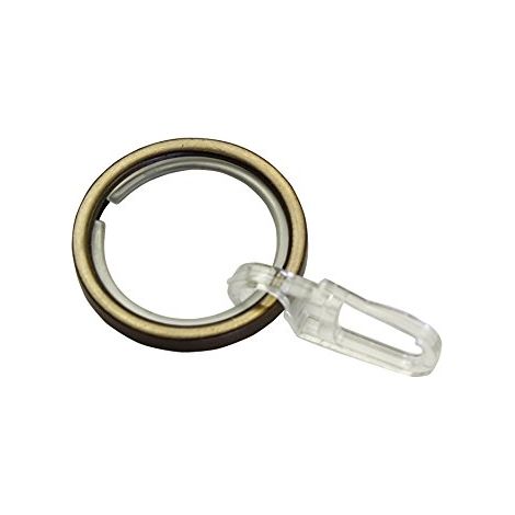 Gardinia 31375 Anello per Asta con Inserti Scorrevoli, Metallo, Bronzo, 3.4x3.4x0.1 cm, 10 unità (1/4)