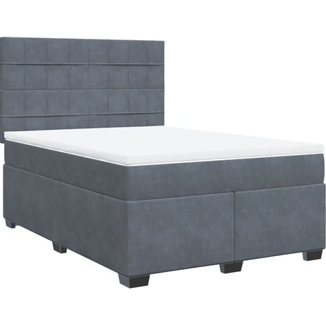Maison Exclusive - Boxspringbett mit Matratze Dunkelgrau 140x190