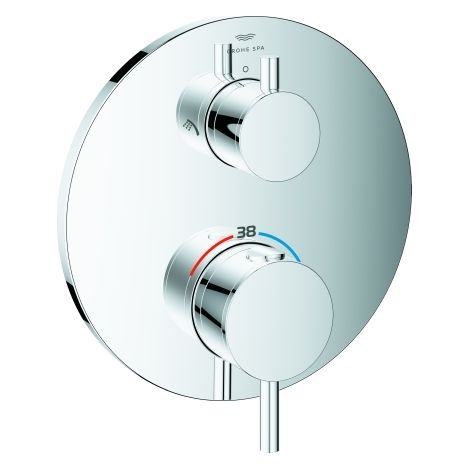 GROHE Thermostat-Brausebatterie Atrio 24358, mit integrierter 2-Wege-Umstellung, Fertigmontageset für Rapido SmartBox, chrom (1/4)
