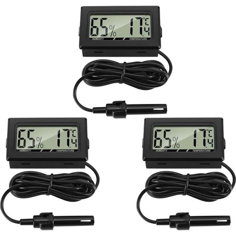 Thermomètre numérique avec hygromètre externe - 3 pièces - Pour incubateur de reptiles (1/4)