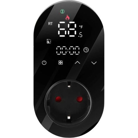 Termoregolatore WIFi Beca Display LED a Presa 16A con Sonda Nero (1/4)