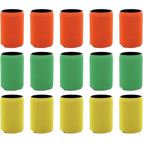 Packung mit 15 isolierenden Hüllen für Bierdosen, wiederverwendbare Neoprenhüllen, Kälteschutz für Partys und Outdoor-Aktivitäten (1/5)