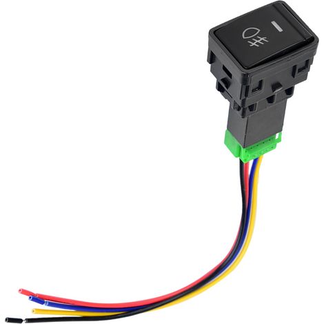 Interrupteur poussoir 4 pôles 12V avec voyant LED, faisceau de câbles, indicateur lumineux arrière (1/5)