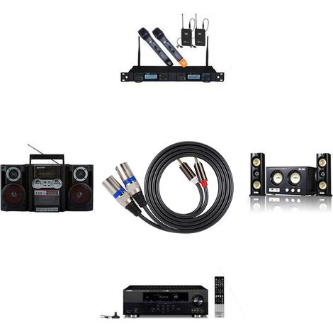 1,5 m langes RCA-Stecker-auf-XLR-Stecker-Audioadapterkabel, zweireihiges PVC-Patchkabel