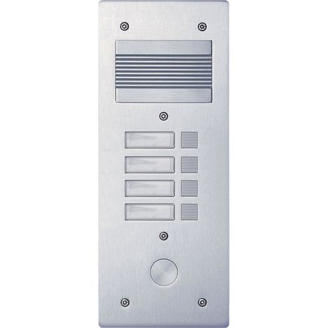 Platine de rue Série 200 audio étroite façade Alu 4mm 4 appels (308204)