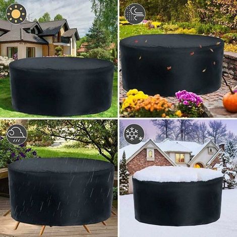Housse Table de Jardin Ronde 210D, Housse de Protection Salon de Jardin, Exterieure Housse de Meuble étanch 160x160cm (1/5)