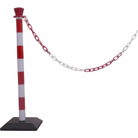 Barrière sécurité RS PRO Rouge, blanc en PVC, Long. 2m ( Prix pour 1 )