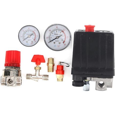 Druckventilschalter, 4-Loch-Verteiler, Überdruckregler, Manometer, Zubehör für Luftkompressoren
