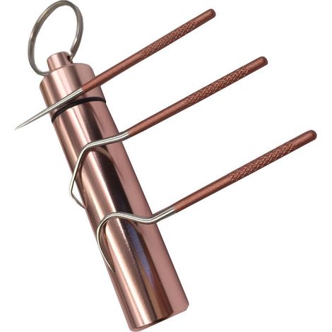 Cure-Dent En Acier Inoxydable 304 - Design Portable Et Résistant - Pour Hygiène Dentaire Quotidienne - Disponible En 3 Couleurs (1/5)