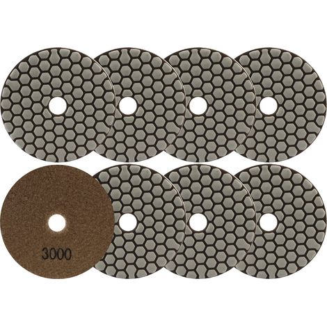 Disque Diamant de Polissage - 8 pièces 100mm 3000 Tampon Polissage pour Granit Marbre Pierre Artificielle Quartz pour Meuleuse d'angle (1/5)