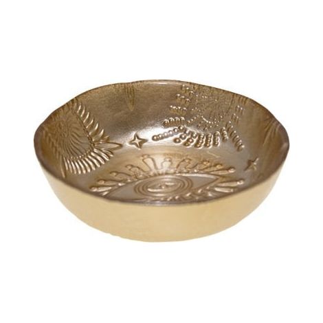 Coupelle en verre dorée en forme d'œil pour apéritif et dessert 10x10x2 cm - PANGIVO (1/4)