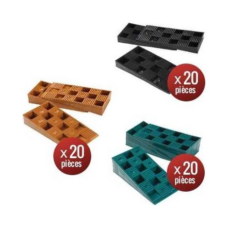 Sud Bois – Lot de 60 cales crantées 10-30 mm – Pour terrasse bois – Ajustement précis pour lambourdes – Résistantes à l'humidité et à la pourriture