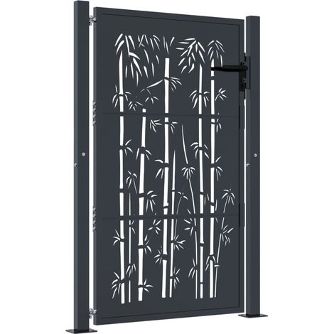 Maison Exclusive - Gartentor Anthrazit 100x125 cm Stahl Bambus-De