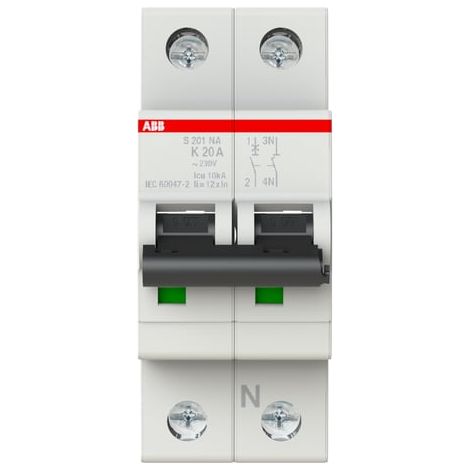 Disjoncteur modulaire ABB S201-K20NA 1P+N K20A 6kA - ABB2CDS251103R0487
