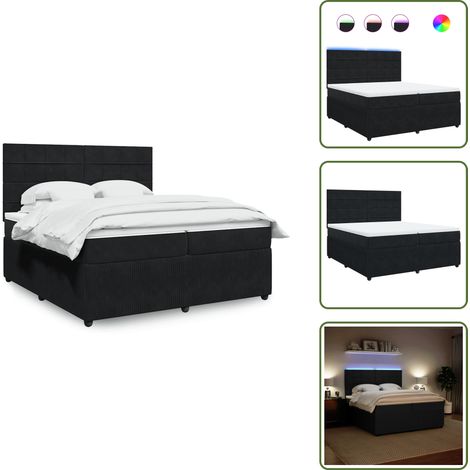 Sommier à lattes de lit et matelas Noir 200x200 cm Velours - Sommier À Lattes De Lit - Sommiers À Lattes De Lit - Lit - Meuble De Chambre À Coucher (1/5)