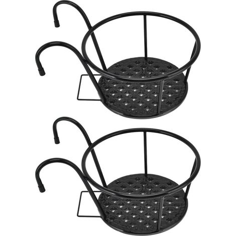 Hängender Pflanzkorb für den Balkon 2er Set, Blumentopf für den Außenbereich, Balkon Hängedekoration mit Eisenelementen (1/5)