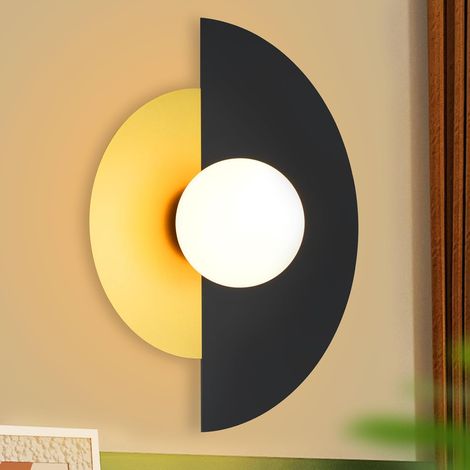 ZMH Applique Murale d'intérieur Chambre à Coucher - Lampe de Couloir Couloir Noir Or Éclairage Mural Vintage Verre et métal Design Moderne Lampe de Chevet E14 pour lit d'escalier Allée d'hôtel (1/5)