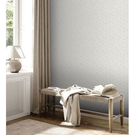 Papier peint shabby chic avec roses blanc rose papier peint floral vintage style maison de campagne (1/5)