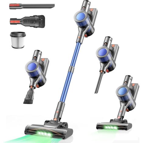 Aspirateur Balai sans Fil Puissant avec écran LED- 45KPa 50Mins, 3 en 1 Aspirateur sans Fil sans Sac, Rechargeable Batterie, Silencieux Léger pour Tapis/Poils d'animaux/Sols Durs (1/5)