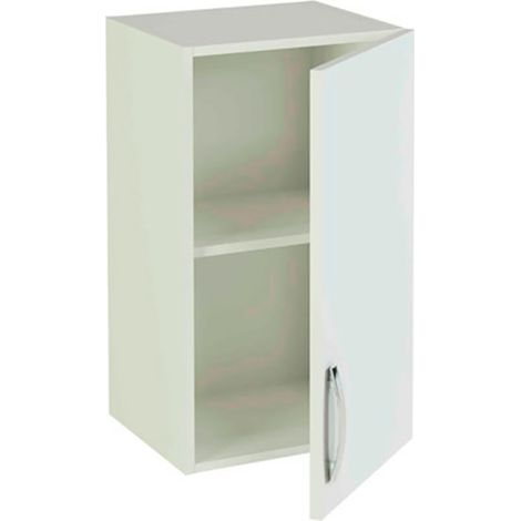 Pegane – Meuble haut de cuisine 1 porte blanc – Hauteur 70 cm – Longueur 40 cm – Profondeur 35 cm – Panneaux de particules mélaminés