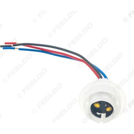 Douille Led 1157 Ba15d - Adaptateur Cable Double Contact Blanc - Pour Feux Arriere Clignotants Voiture - 1 Piece (1/5)