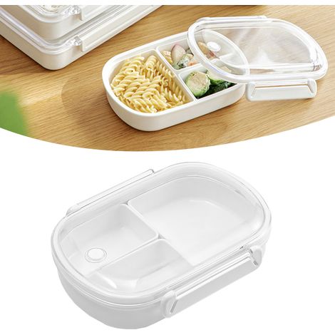 Boîte à bento 490 ml, 3 compartiments, étanche, amovible, en ABS résistant, compatible micro-ondes. Boîte à lunch pour enfants, idéale pour le bureau, l'école et la maison. (1/5)
