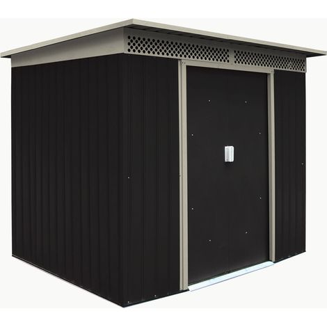 Geräteschuppen Gerätehaus Schuppen Gartenhaus Dublin Metall 4,8 qm Anthrazit (1/5)