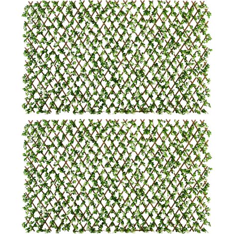 2pc Epanding Garden Trellis, 2  1m Fau Decorative Privacy Fence  Artificial Leaves, Privacy Screen Greenery Walls for Garden Balcony, Eucalyptus Leaves (1/5)