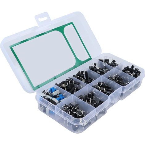 Ensemble de 180 boutons-poussoirs, boutons polyvalents pour l'électronique, boutons tactiles, interrupteurs à pression, pour souris d'ordinateur, électronique automobile, appareils (1/5)