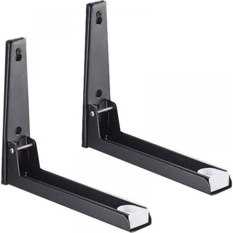 Soporte de acero inoxidable de 2 piezas para horno microondas con brazo extensible, soporte de pared para horno microondas (1/4)