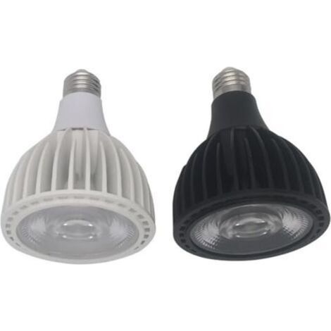 Lampes horticoles LED - Culot E27/E26, 30 W, blanc froid 6000 K, idéales pour l'éclairage d'appoint des plantes - Lot de 2, noir et blanc (1/4)